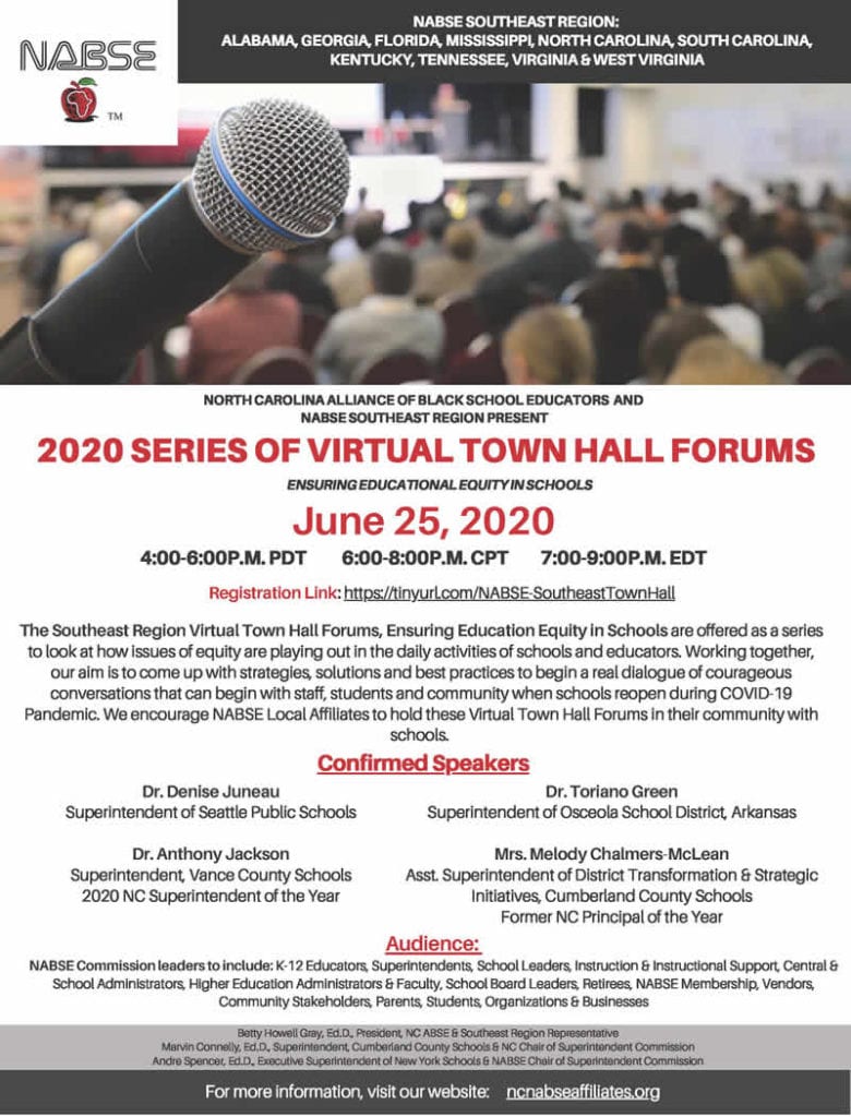 2020 Series of Virtual Town Hall Forums -NABSE Southeast Region (with Registration Link)