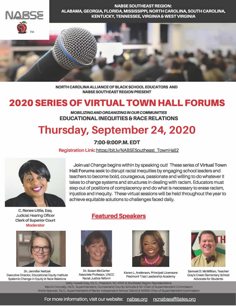 2020 Series of Virtual Town Hall Forums -NABSE Southeast Region #2