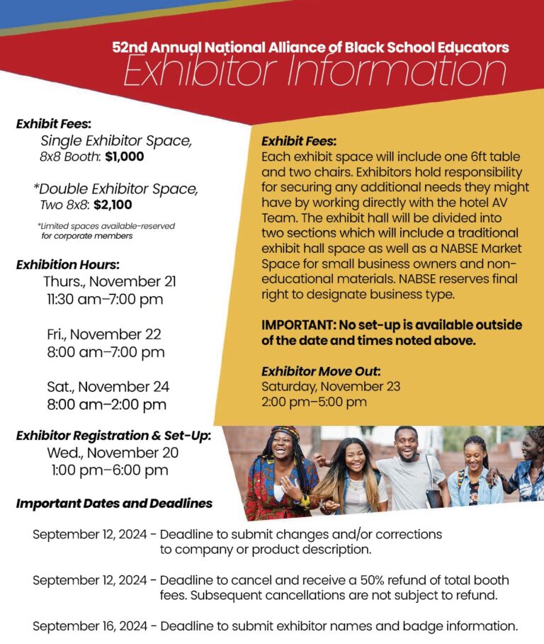 Conference Exhibitor Request National Alliance of Black School Educators (NABSE)