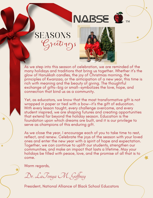 NABSE Holiday Greeting - President Message