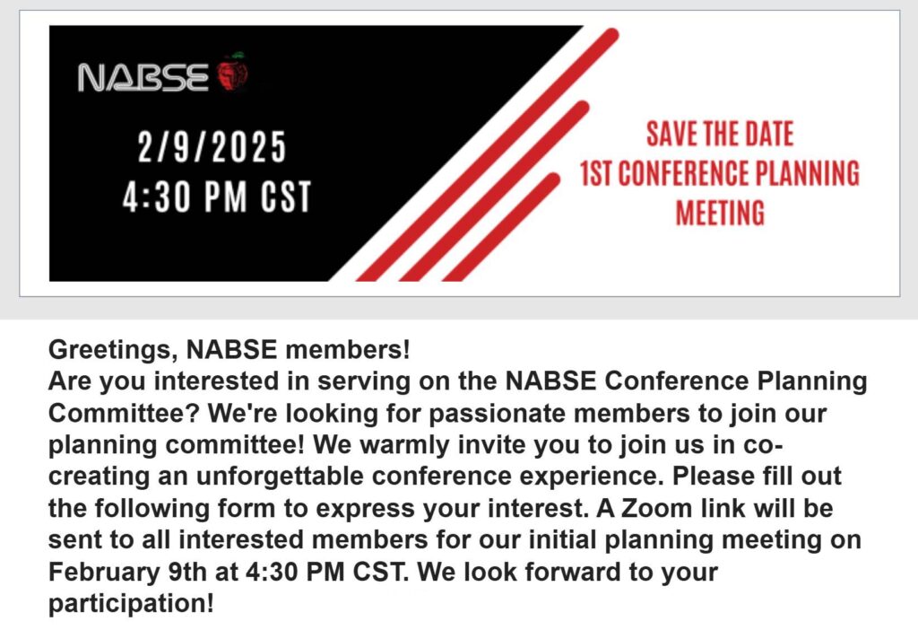 NABSE Conference Planning Committee 2025