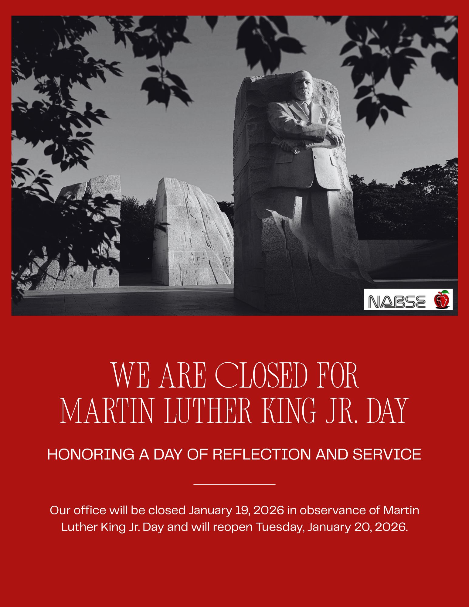 NABSE Office Closed on MLK Day 2026